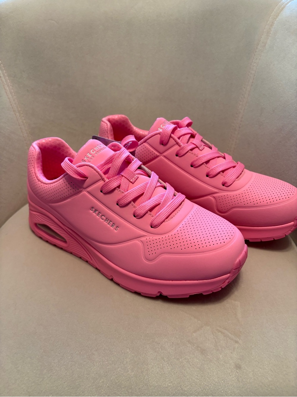 Skechers Bubblegum Pink Lace-Up Sneakers